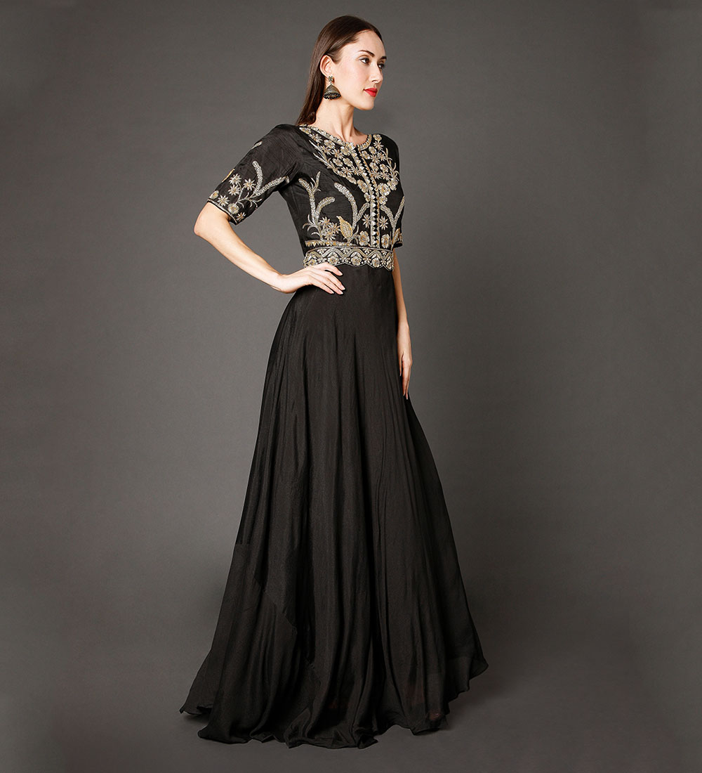 Onepiece Women Ethnic Dress Black Dress - Buy Onepiece Women Ethnic Dress  Black Dress Online at Best Prices in India | Flipkart.com